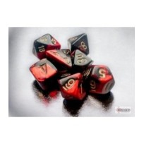 Gemini Mini-hedral Black-Red/gold 7-Die Set