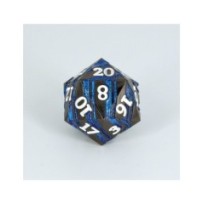 Dado Metal D&D 20 Caras Negro Azul -- Preorder --