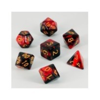 Dados Acrílicos D&D Negro Rojo -- Pre-pedido --