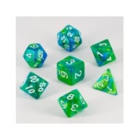 Dados Acrílicos D&D Mármol Azul Y Verde -- Pre-pedido --