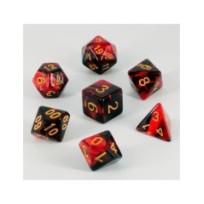 Dados Acrílicos D&D Mármol Rojo Y Negro -- Preorder --