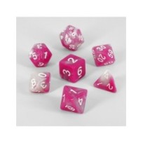 Dados Acrílicos D&D Mármol Blanco Y Rosa