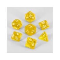 Dados Acrílicos D&D Transparentes Amarillo -- Pre-pedido --