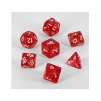 Dados Acrílicos D&D Rojo Glitter Transparente