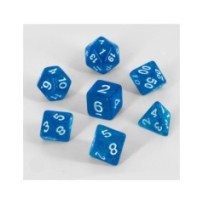 Dados Acrílicos D&D Azul Glitter Transparente