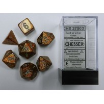 Glitter Polyhedral Gold/silver Set (7)