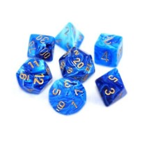 Vortex Dice Polyhedral Blue/gold Set (7)