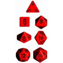 Opaque Polyhedral Red/black Set (7)